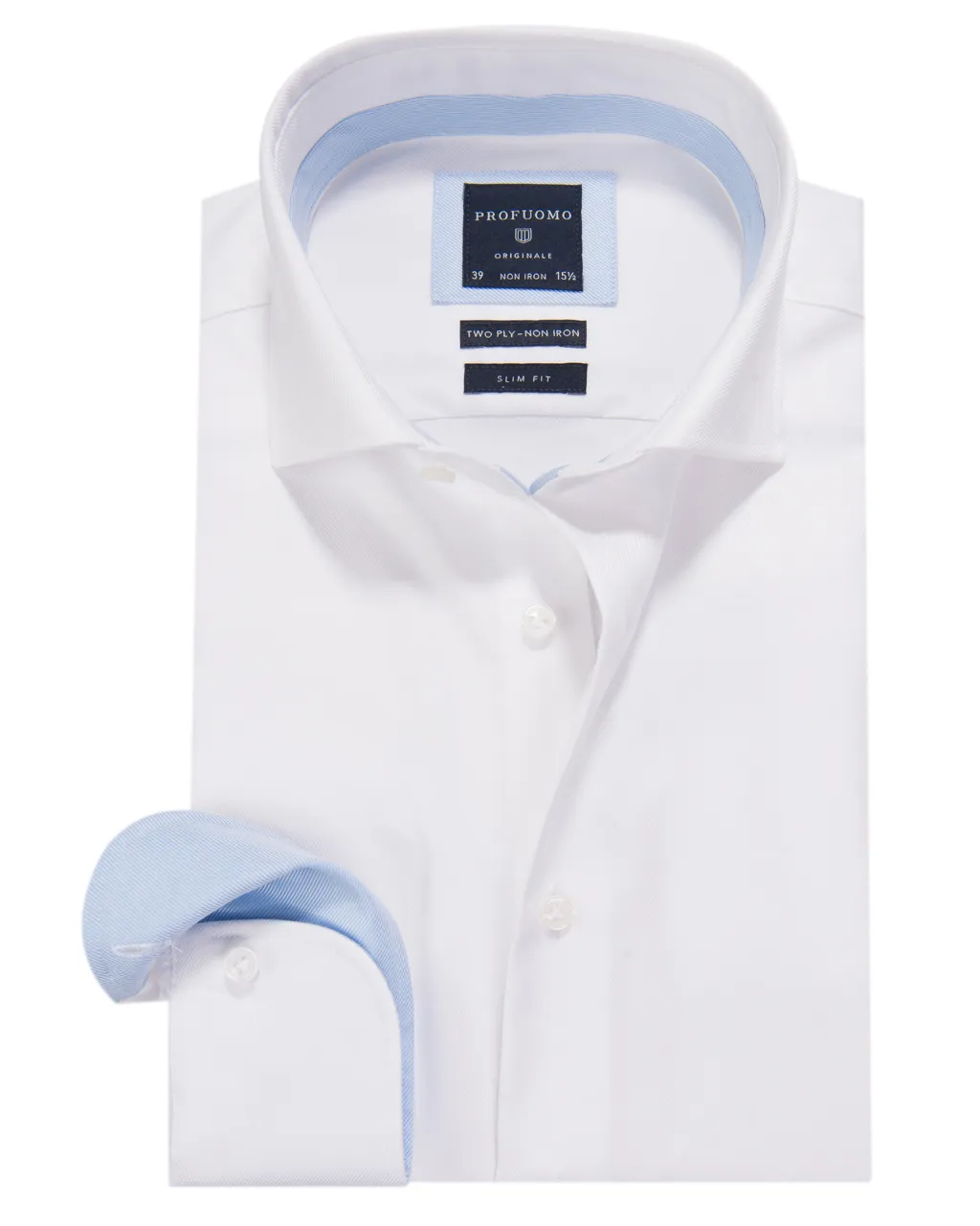 Profuomo Originale Slim fit Overhemd LM Wit 011836-01-37