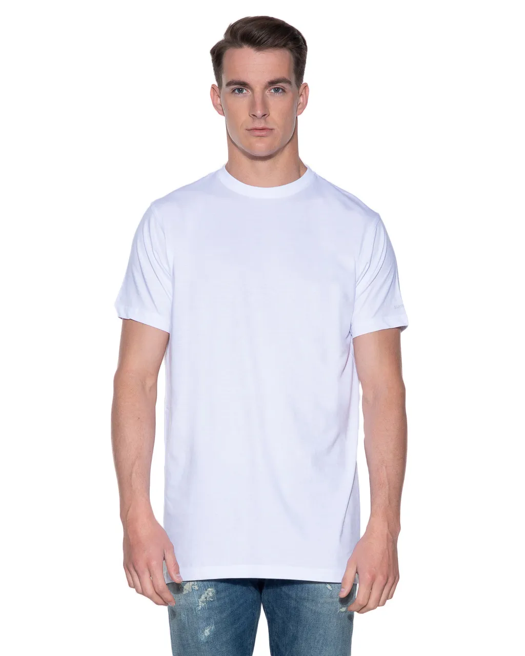 Slater Basic Extra long fit T-shirt KM 2-pack Wit 038184-01-M
