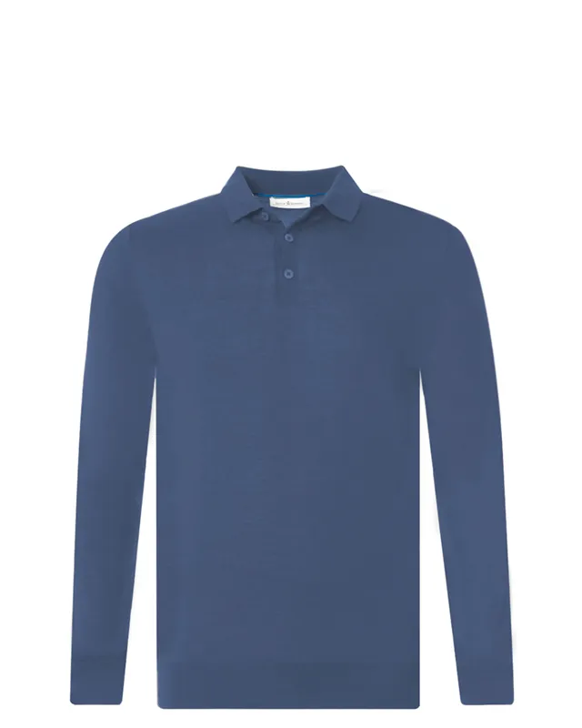 Dutch Dandies Polo Lange mouw Blauw 044526-300-S