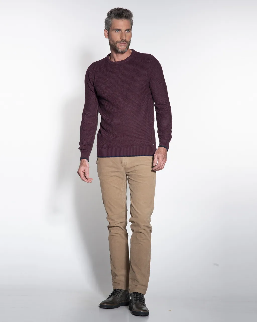 Campbell Classic Trui O-hals Donkerrood 050099-003-XXL