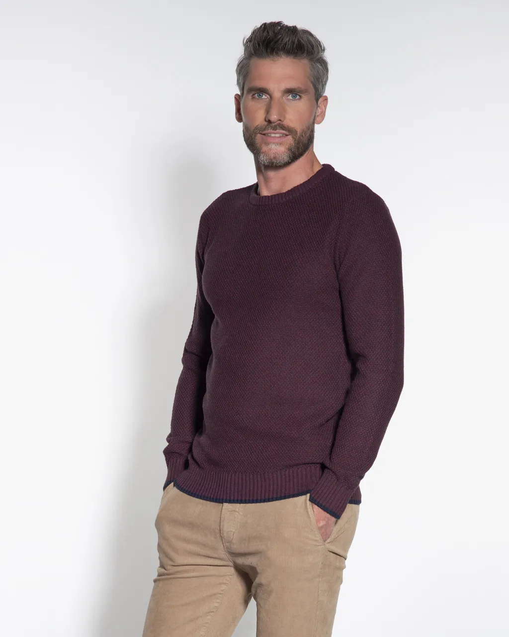 Campbell Classic Trui O-hals Donkerrood 050099-003-XXL