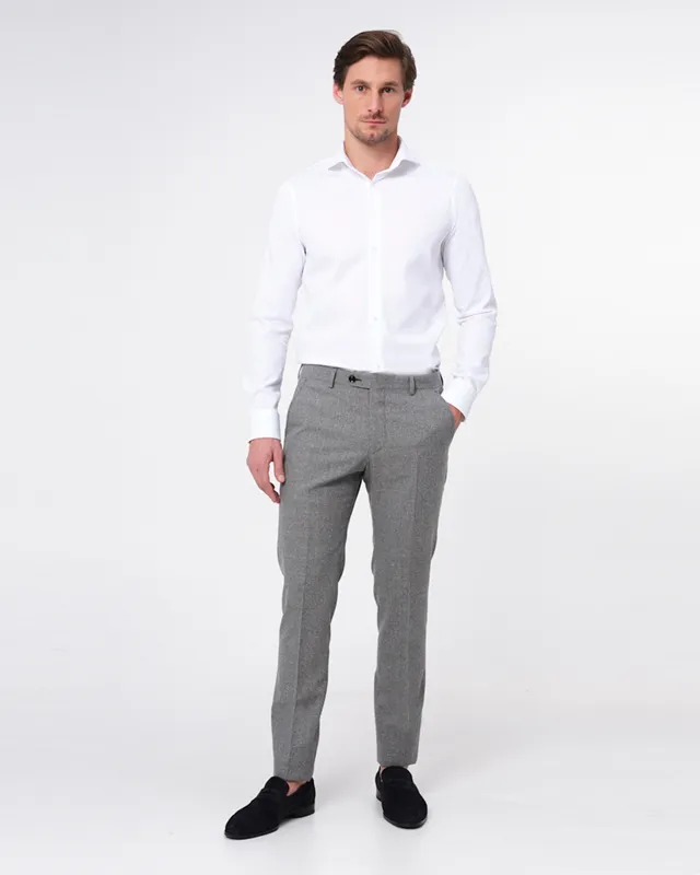 Dutch Dandies Slim fit Overhemd LM Wit uni 052750-001-40