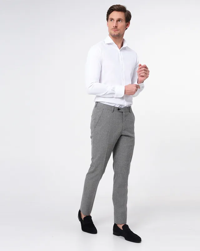 Dutch Dandies Slim fit Overhemd LM Wit uni 052750-001-40