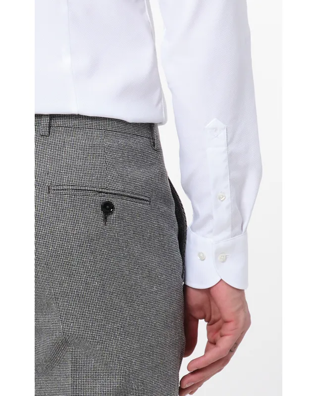 Dutch Dandies Slim fit Overhemd LM Wit uni 052750-001-40