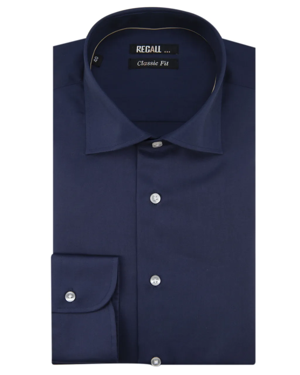 Recall Classic fit Overhemd LM Donkerblauw uni 053063-001-41