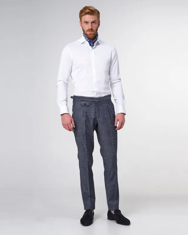 Dutch Dandies Knitted Slim fit Overhemd LM Wit uni 053083-001-37
