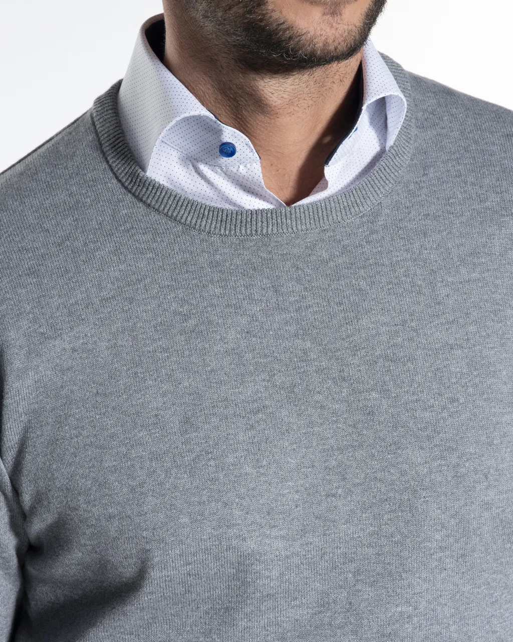 The BLUEPRINT Premium Trui ronde hals  Grijs 059703-001-L