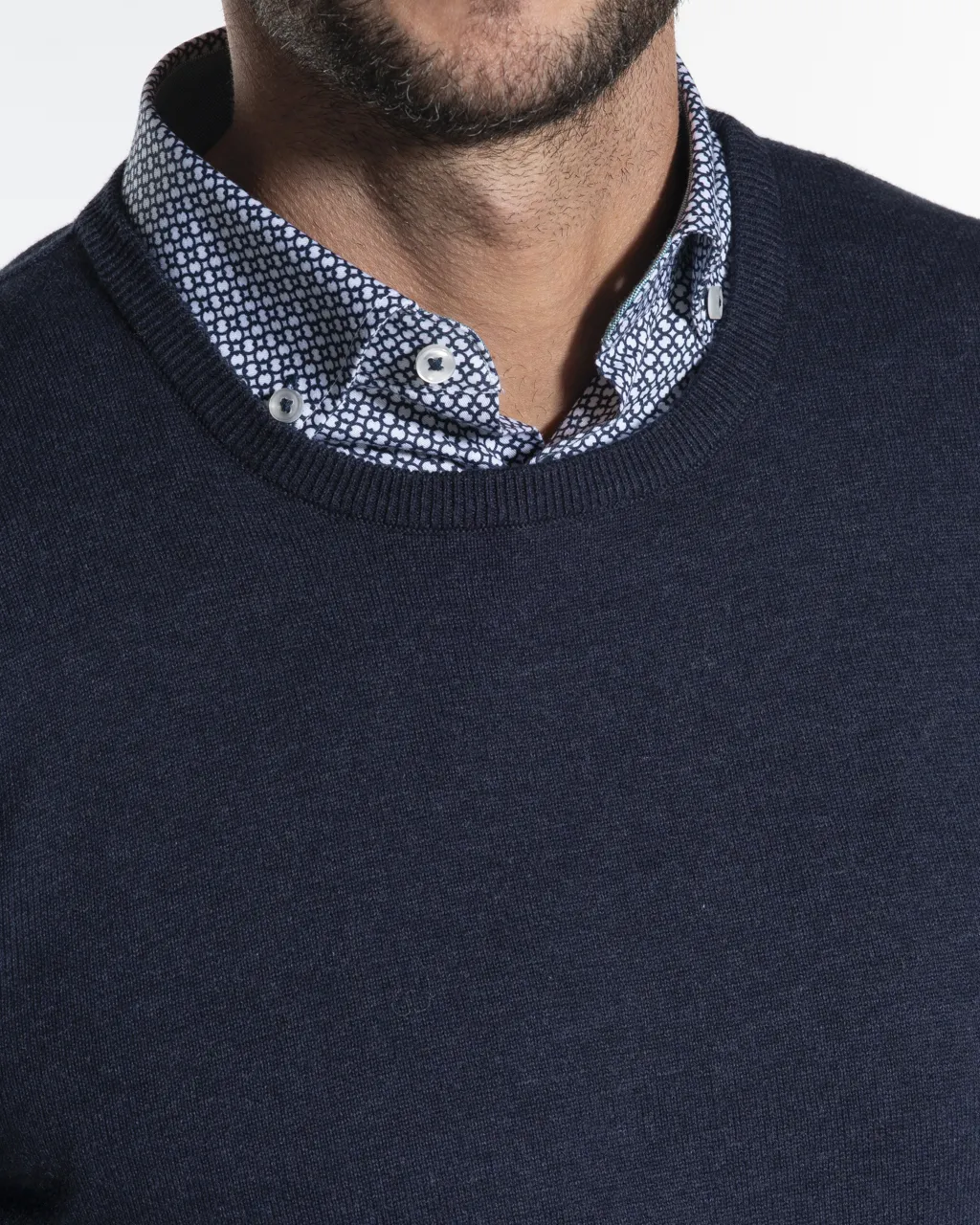 The BLUEPRINT Premium Trui ronde hals  Donkerblauw 059703-005-L