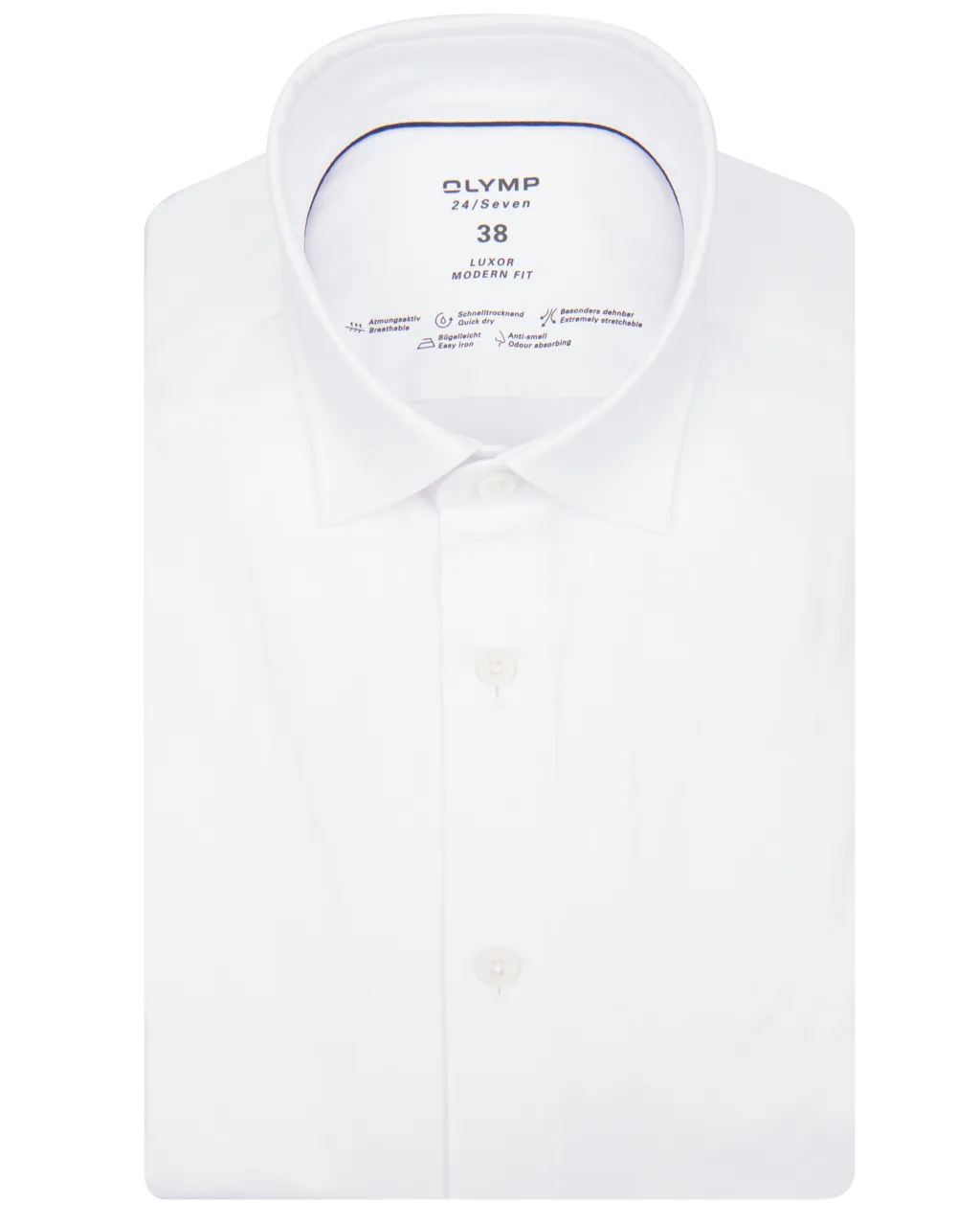 OLYMP Luxor 24/7 Modern fit Overhemd LM Wit 060406-001-38