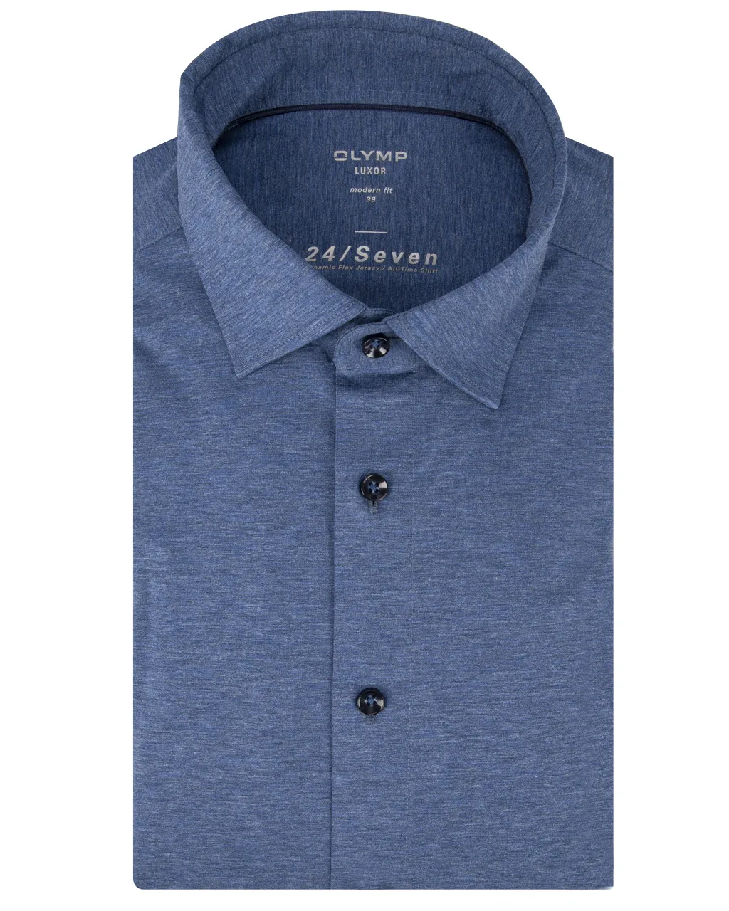 OLYMP Luxor 24/7 Modern fit Overhemd LM Blauw 060408-001-38