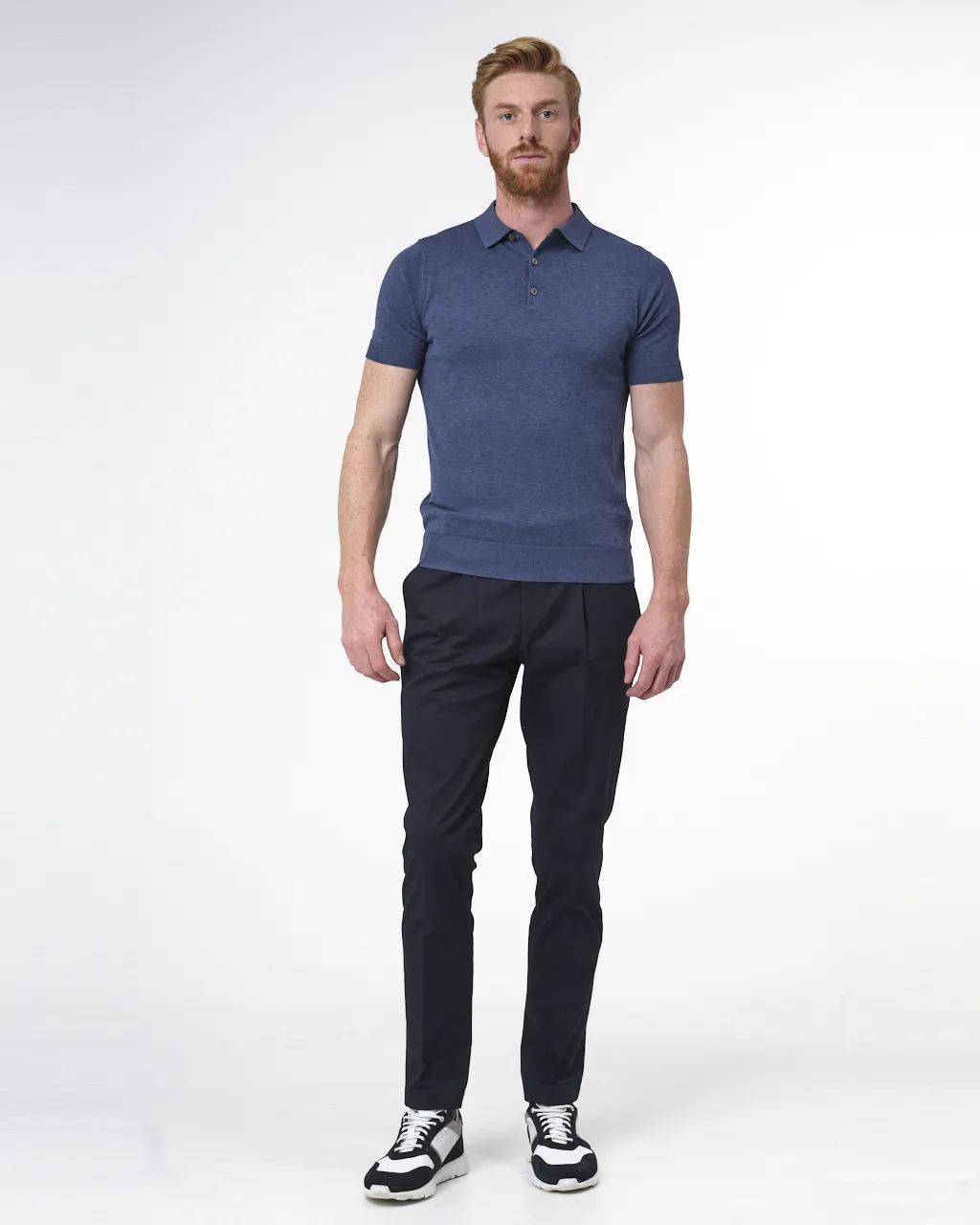 Dutch Dandies Polo Korte mouw Blauw uni 064373-006-M