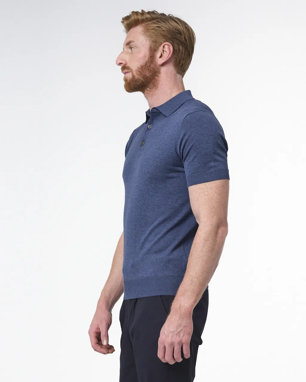 Dutch Dandies Polo Korte mouw Blauw uni 064373-006-M