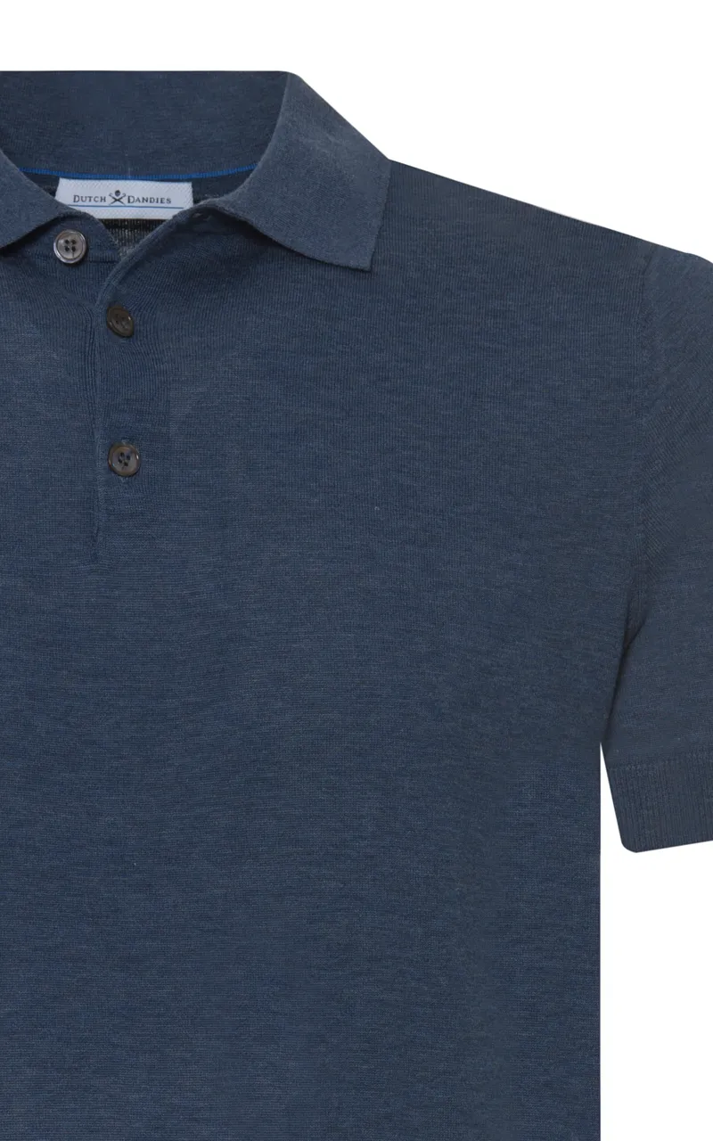 Dutch Dandies Polo Korte mouw Blauw uni 064373-006-M