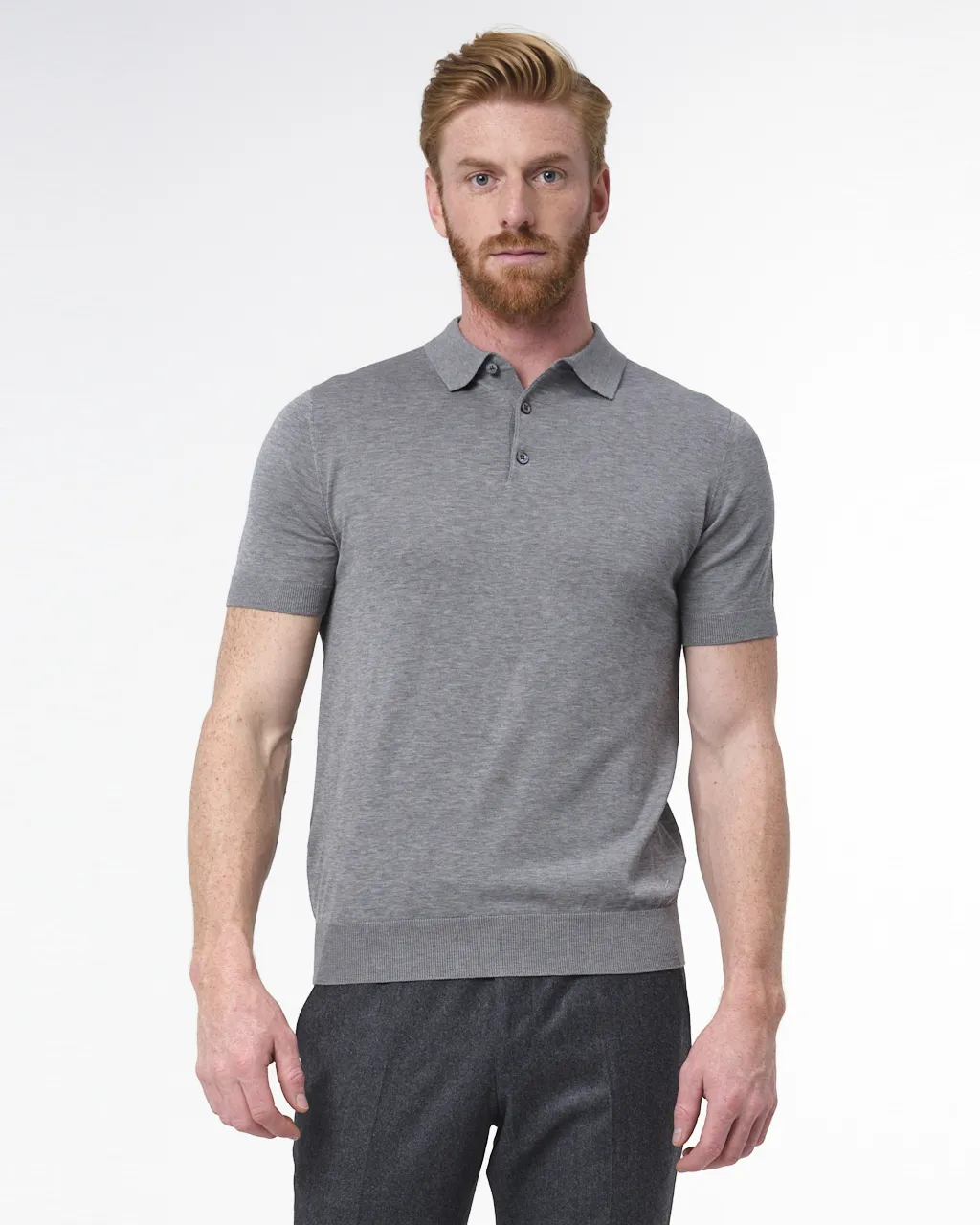 Dutch Dandies Polo Korte mouw Grijs uni 064373-007-L