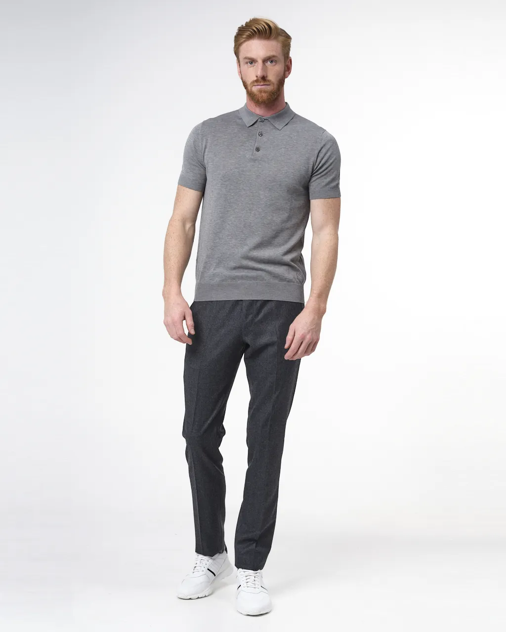 Dutch Dandies Polo Korte mouw Grijs uni 064373-007-L