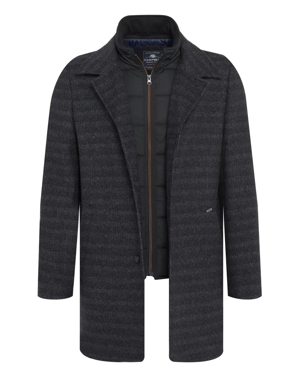 Campbell Classic Overcoat Donkergrijs uni 067819-001