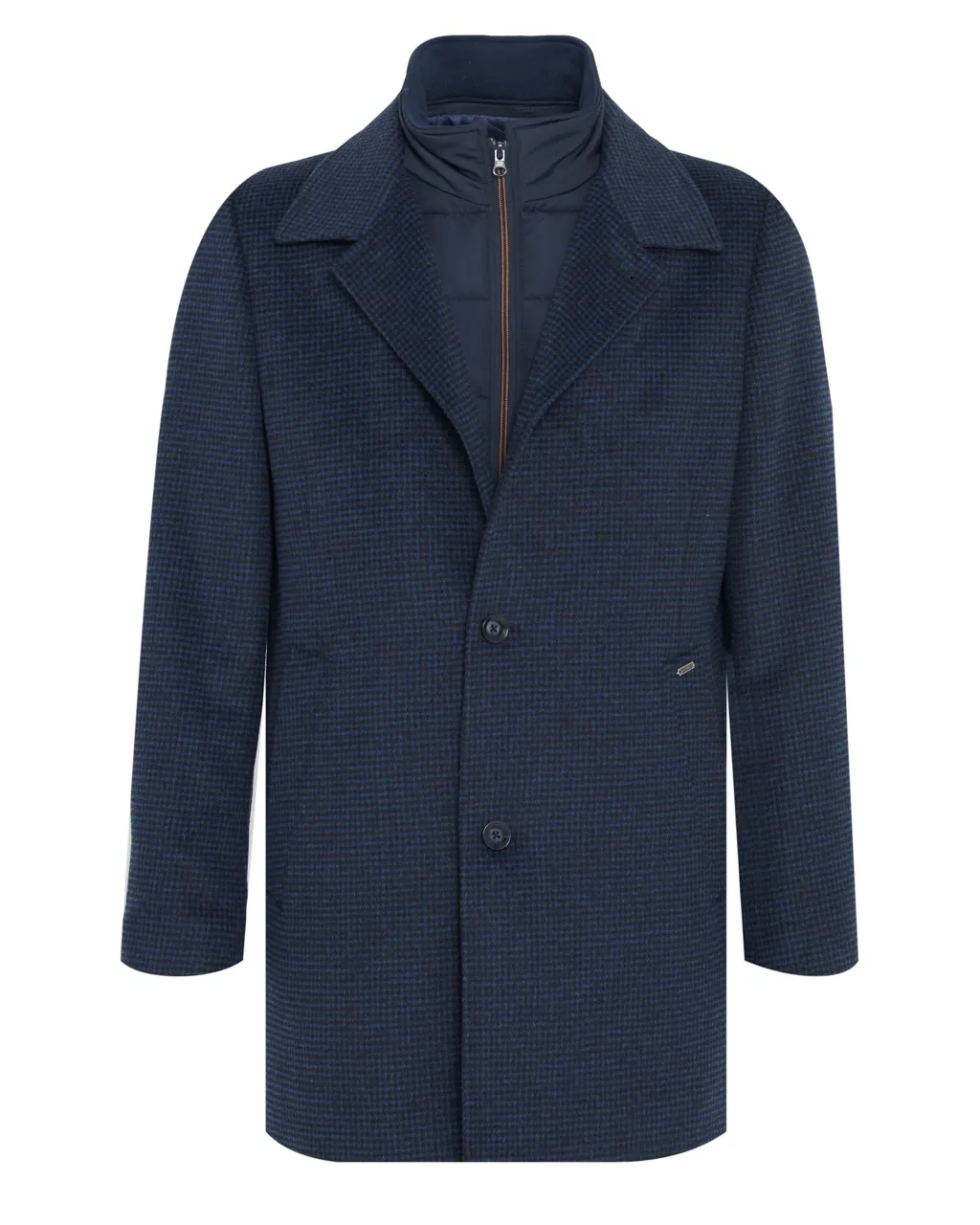 Campbell Classic Overcoat Donkerblauw kleine ruit 067820-001
