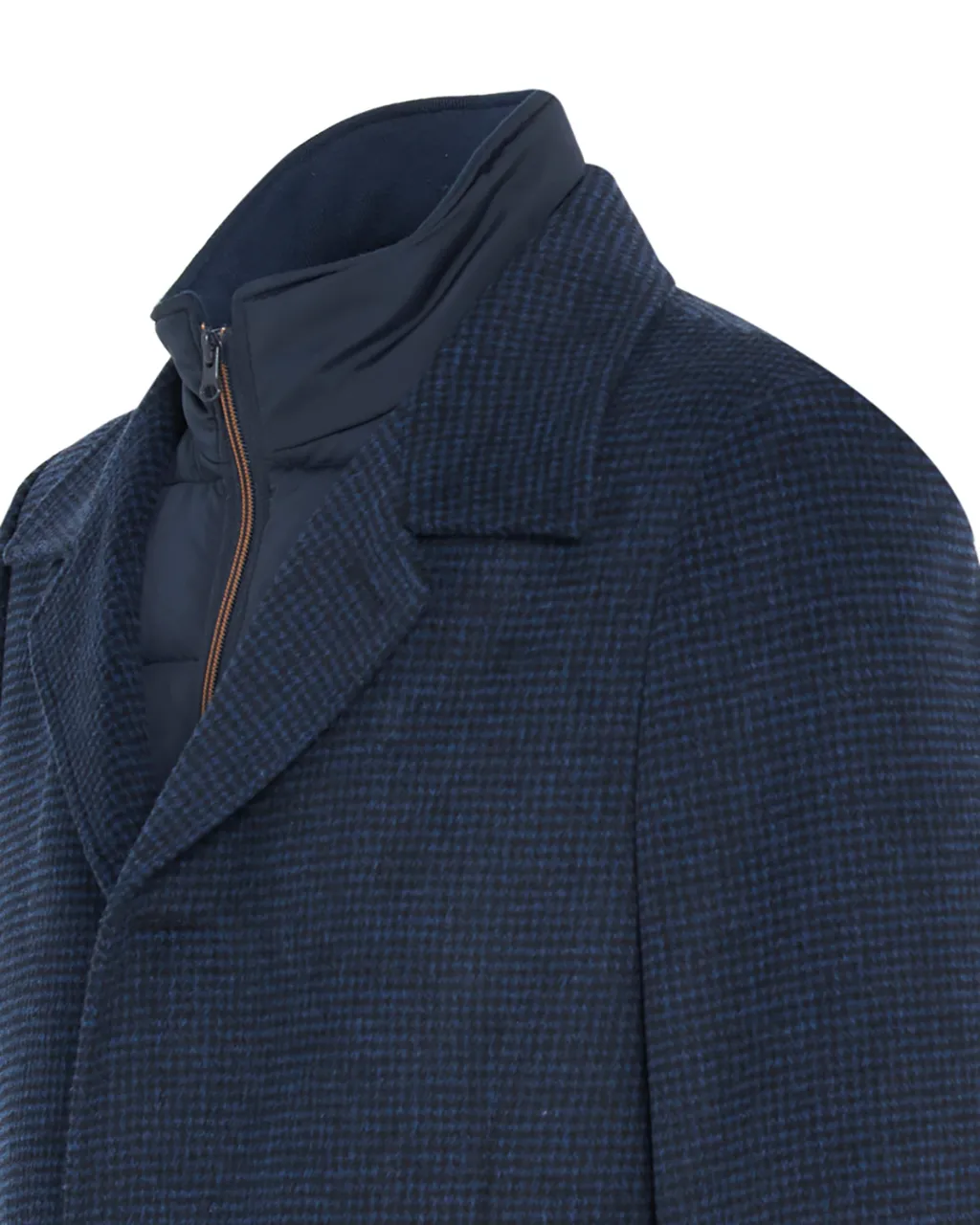Campbell Classic Overcoat Donkerblauw kleine ruit 067820-001