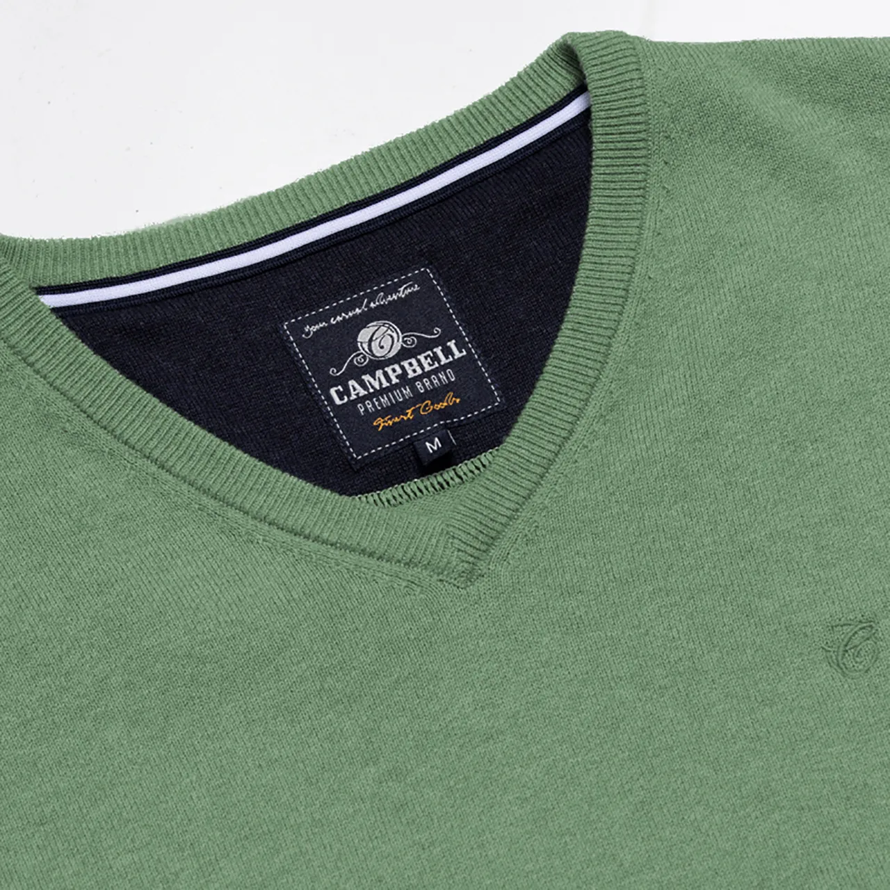 Campbell Classic Trui V-hals Flessengroen uni 067833-008-L