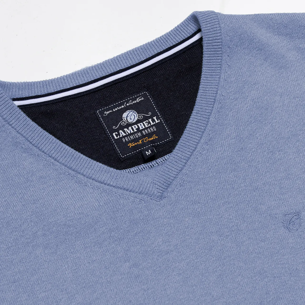 Campbell Classic Trui V-hals Lichtblauw uni 067833-011-L