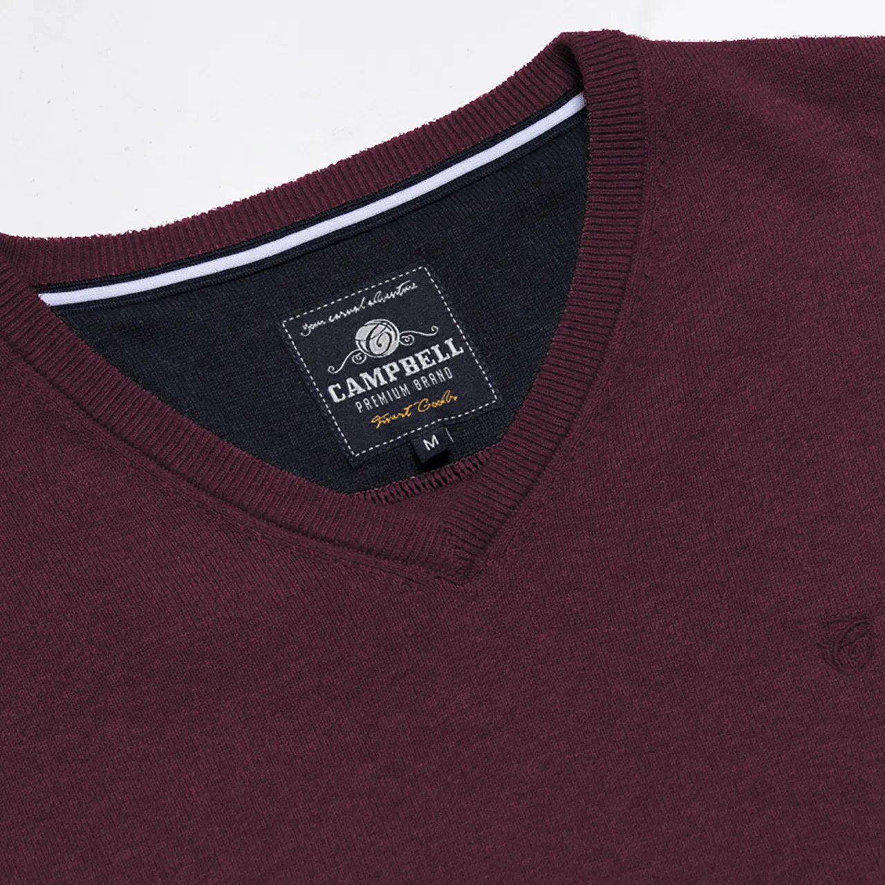 Campbell Classic Trui V-hals Bordeaux uni 067833-018-L