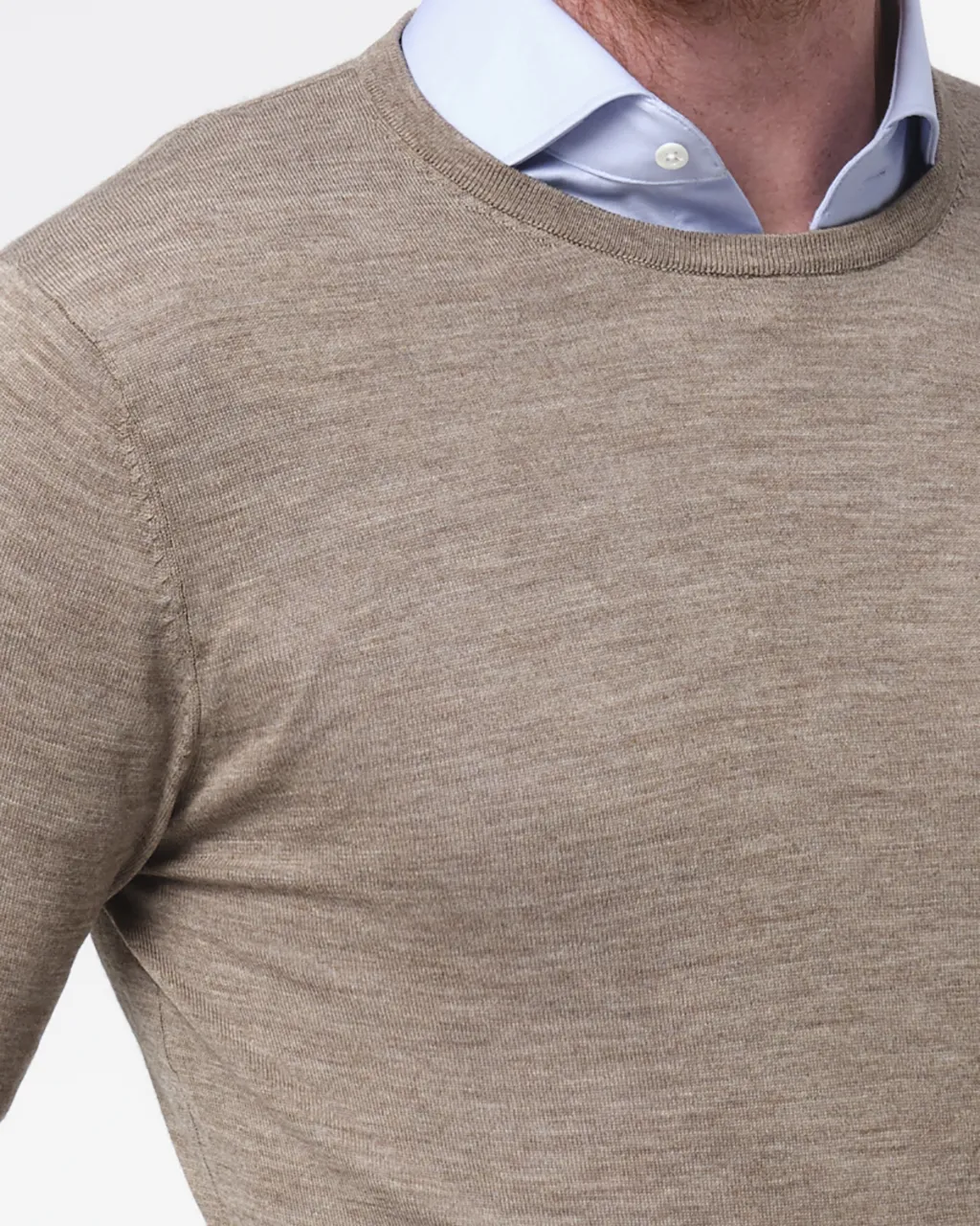 Dutch Dandies Trui O-hals Lichtbruin uni 067852-006-L