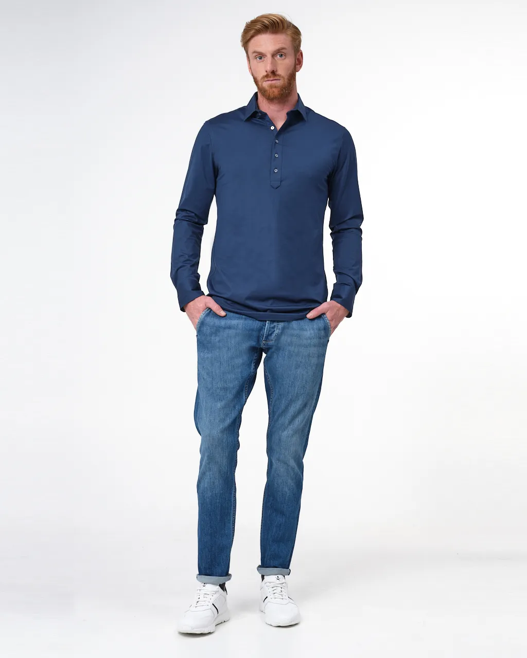 Dutch Dandies Polo Lange mouw Petrol uni 067875-001-38