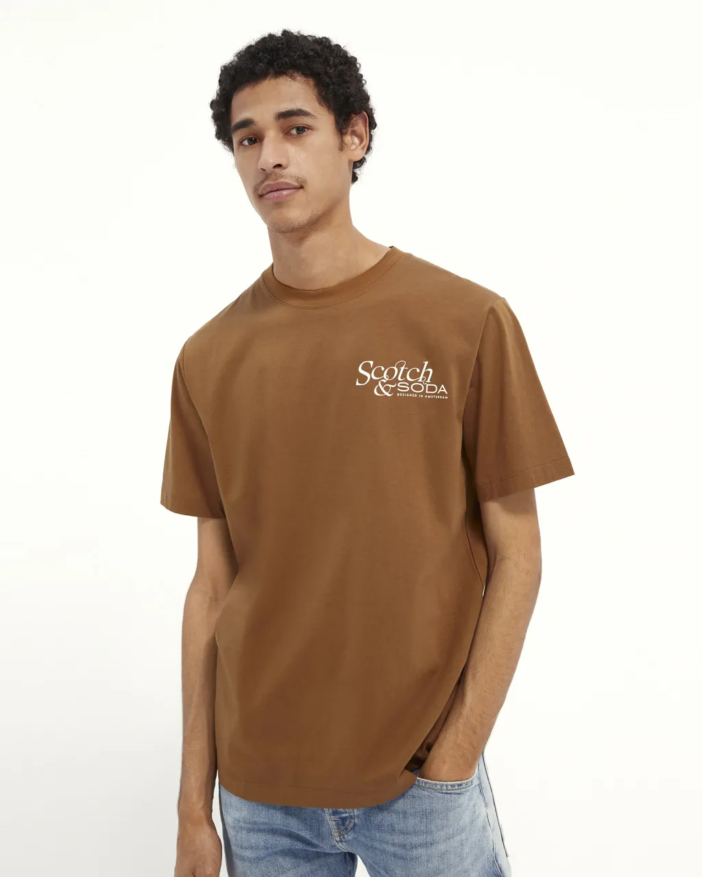 Scotch & Soda T-shirt Korte mouw Bruin 069904-001-S