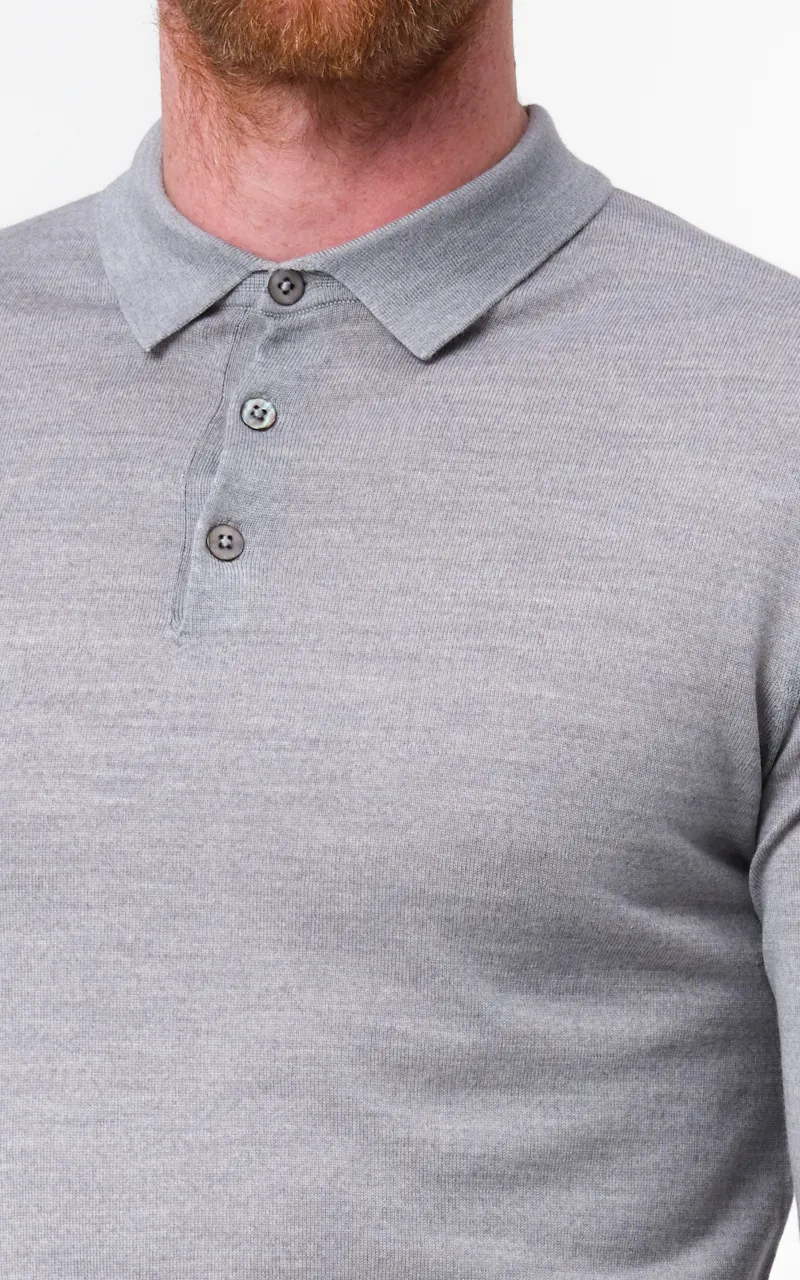 Dutch Dandies Polo Lange mouw Middengrijs 070145-003-M