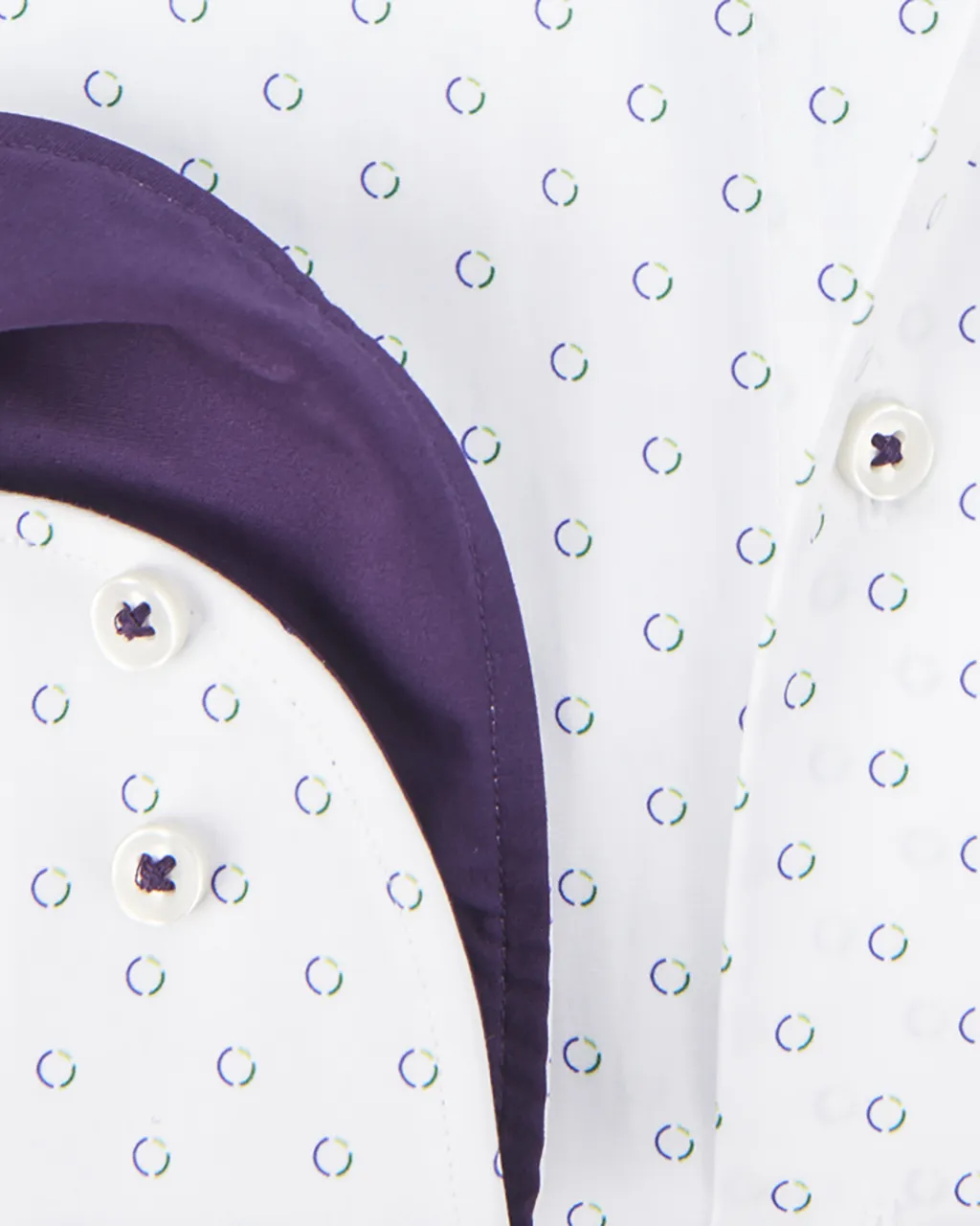 The BLUEPRINT Premium Trendy overhemd LM Wit print 070223-001-M