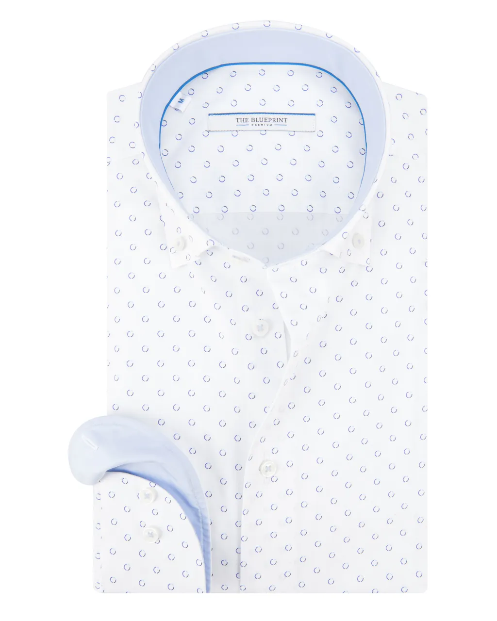 The BLUEPRINT Premium Trendy overhemd LM Wit print 070224-001-M