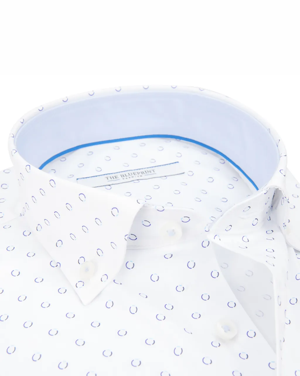 The BLUEPRINT Premium Trendy overhemd LM Wit print 070224-001-M