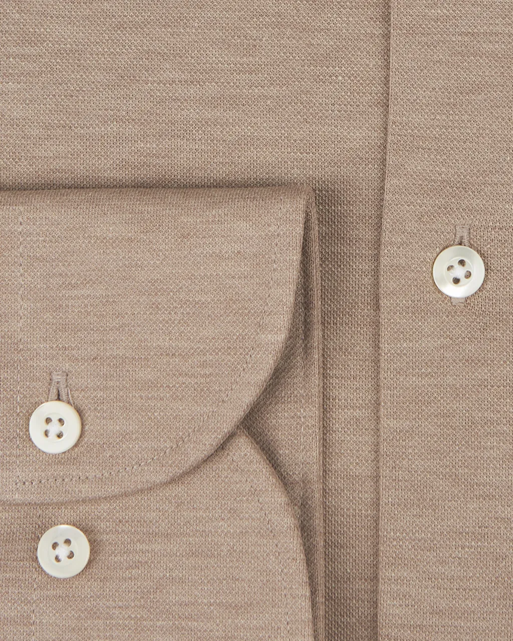Dutch Dandies Overhemd LM Beige uni 071718-001-37