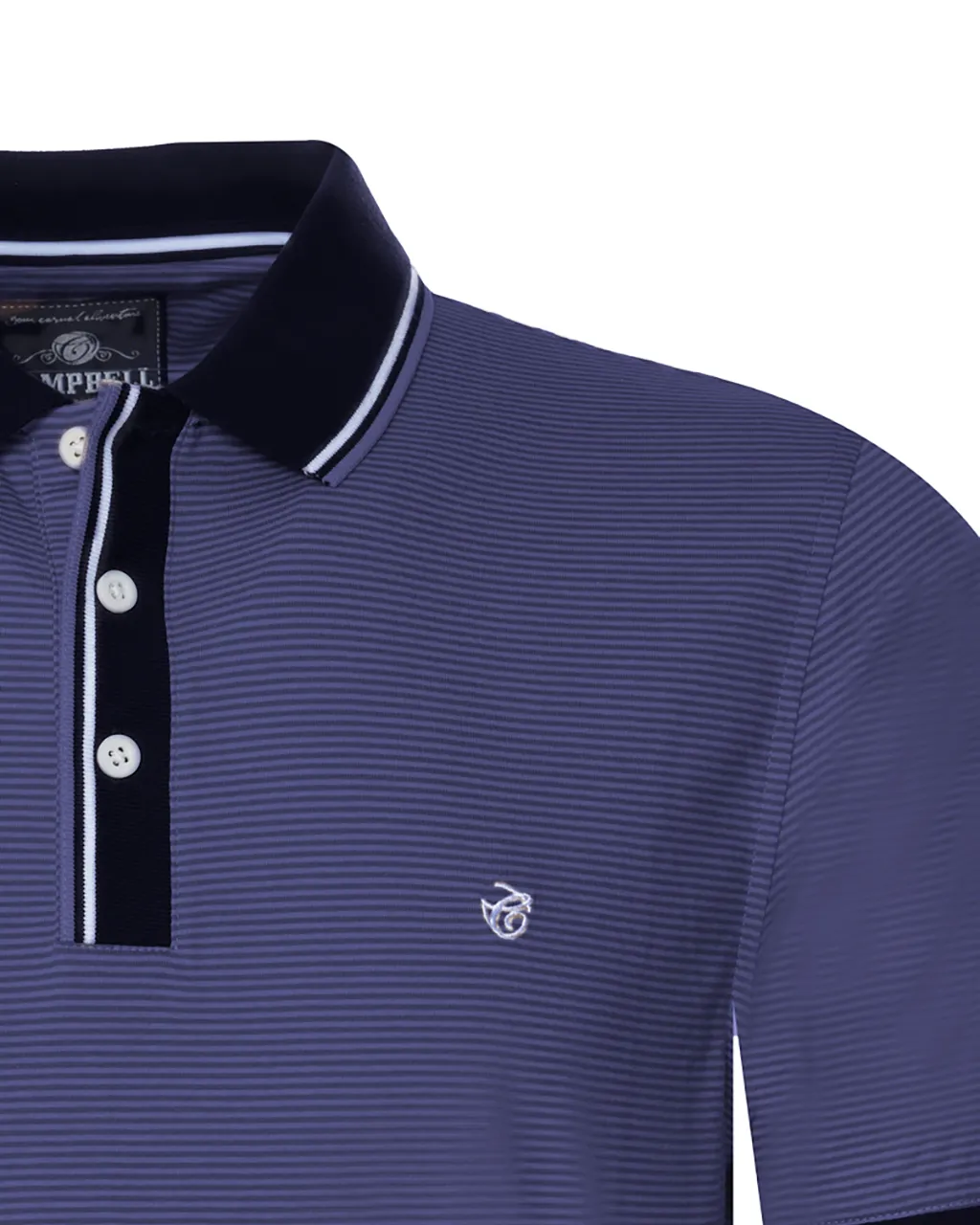 Campbell Classic Polo Korte mouw Midden blauw streep 071722-001-M