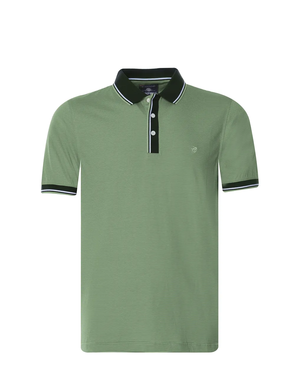 Campbell Classic Polo Korte mouw Mint streep 071722-002-XXXL