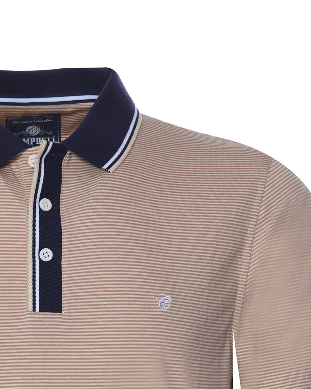 Campbell Classic Polo Korte mouw Beige streep 071722-003-M