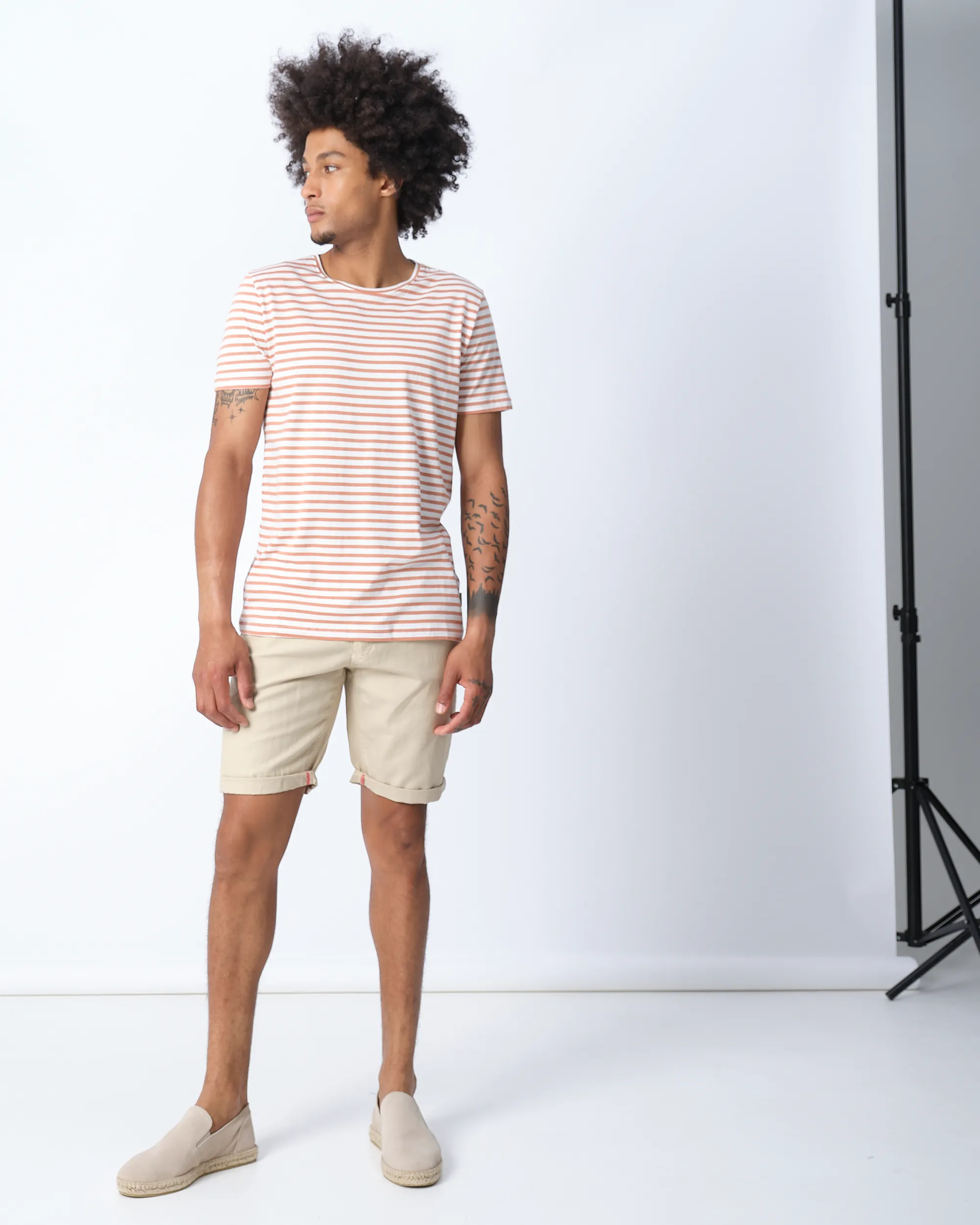 J.C. RAGS T-shirt Korte mouw Oranje streep 073072-001-L