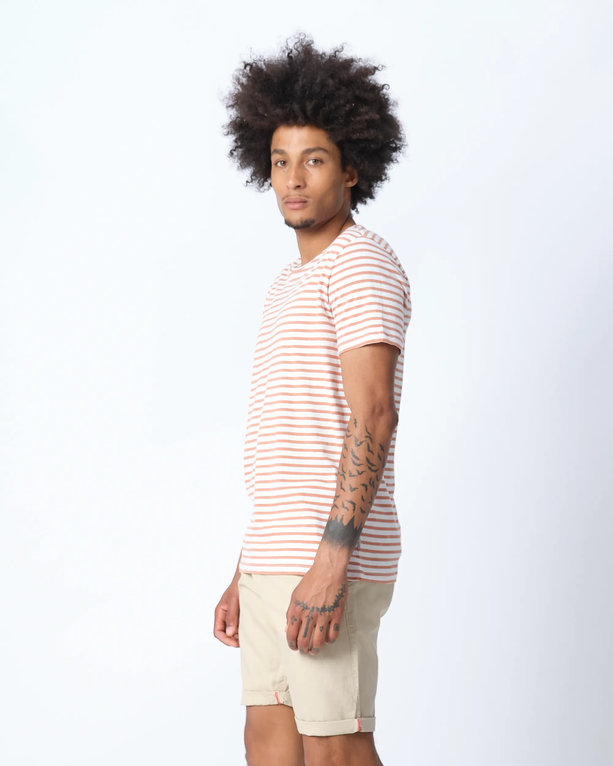 J.C. RAGS T-shirt Korte mouw Oranje streep 073072-001-L