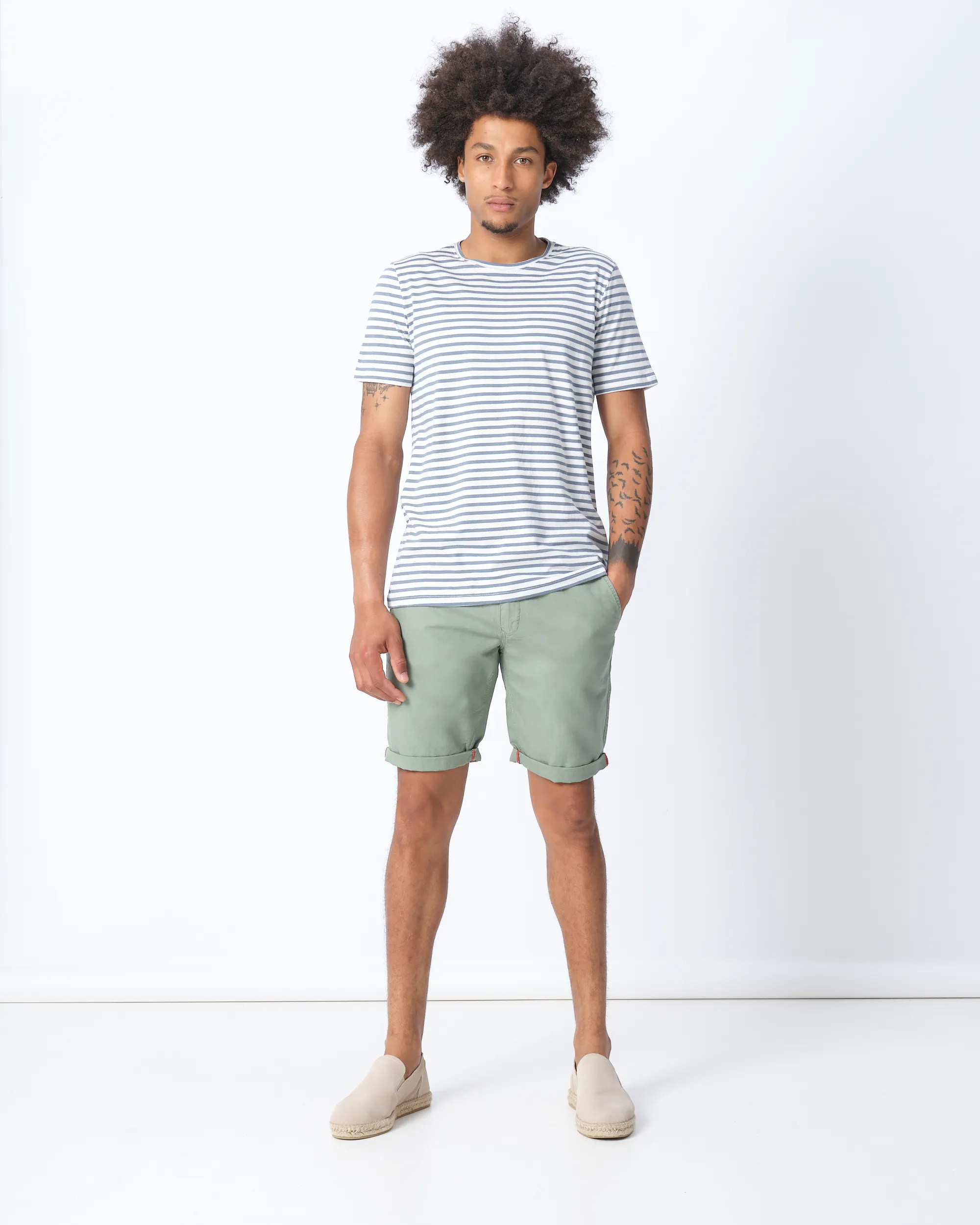 J.C. RAGS T-shirt Korte mouw Midden blauw streep 073072-002-L