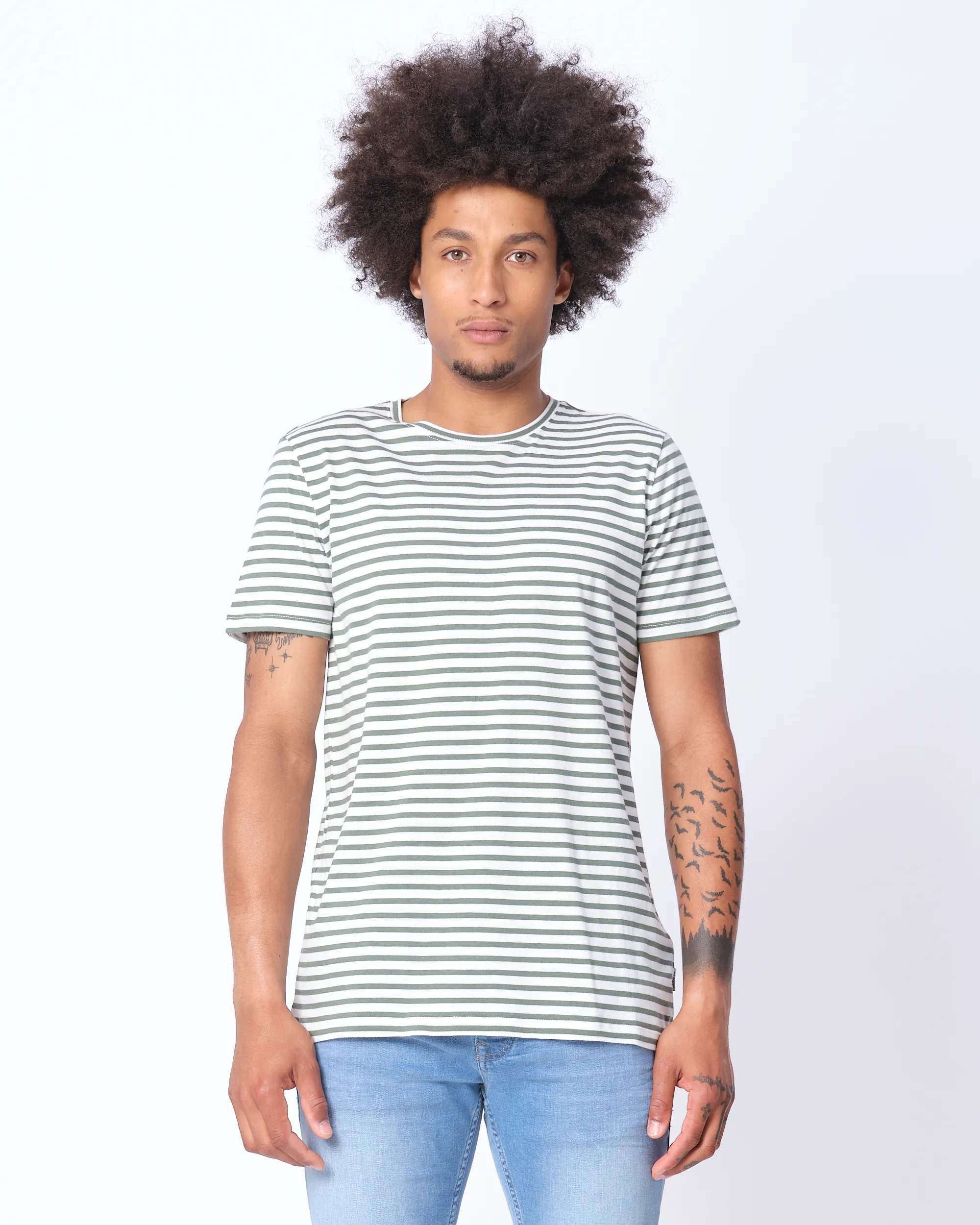 J.C. RAGS T-shirt Korte mouw Groen streep 073072-003-L