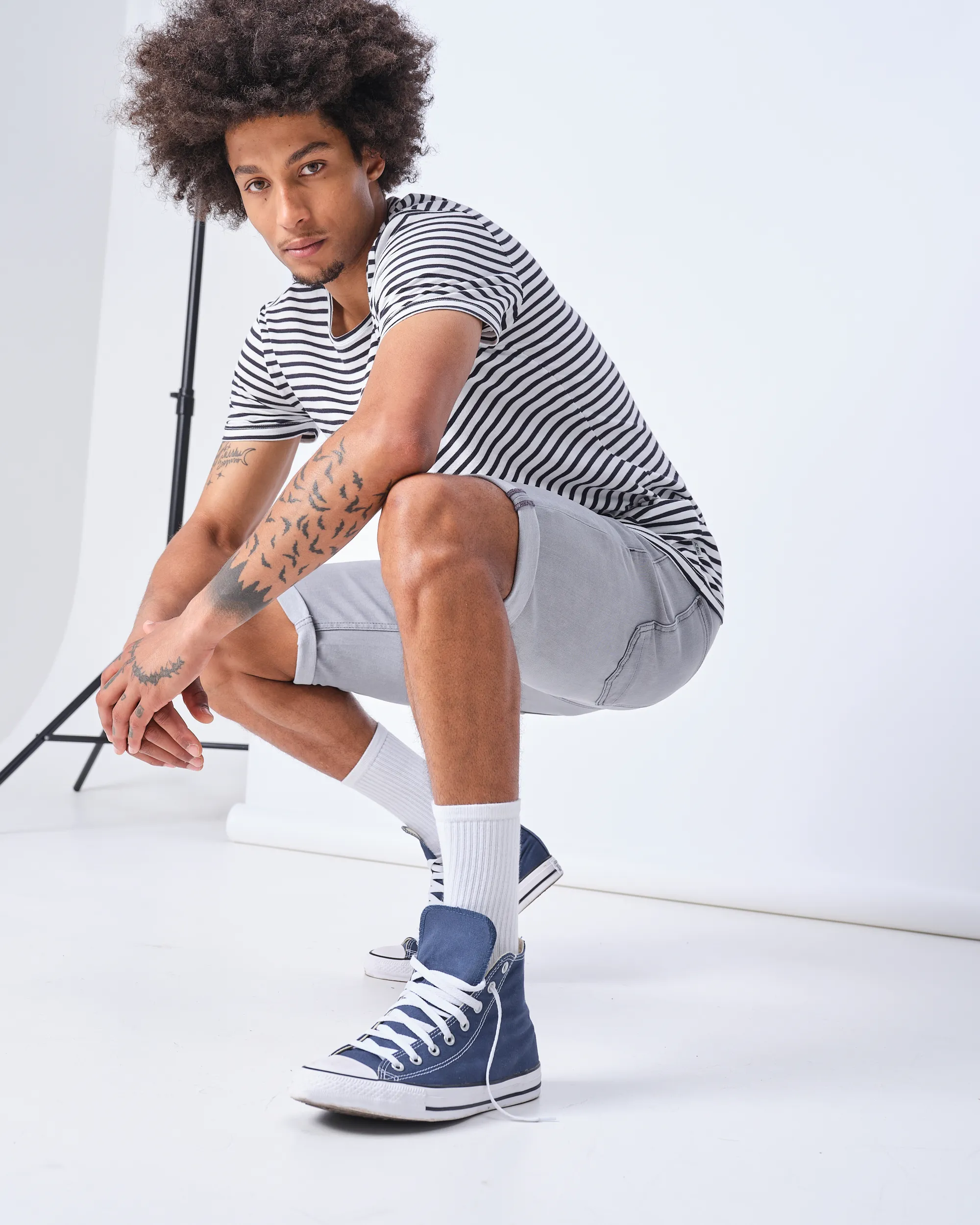 J.C. RAGS T-shirt Korte mouw Navy streep 073072-004-L