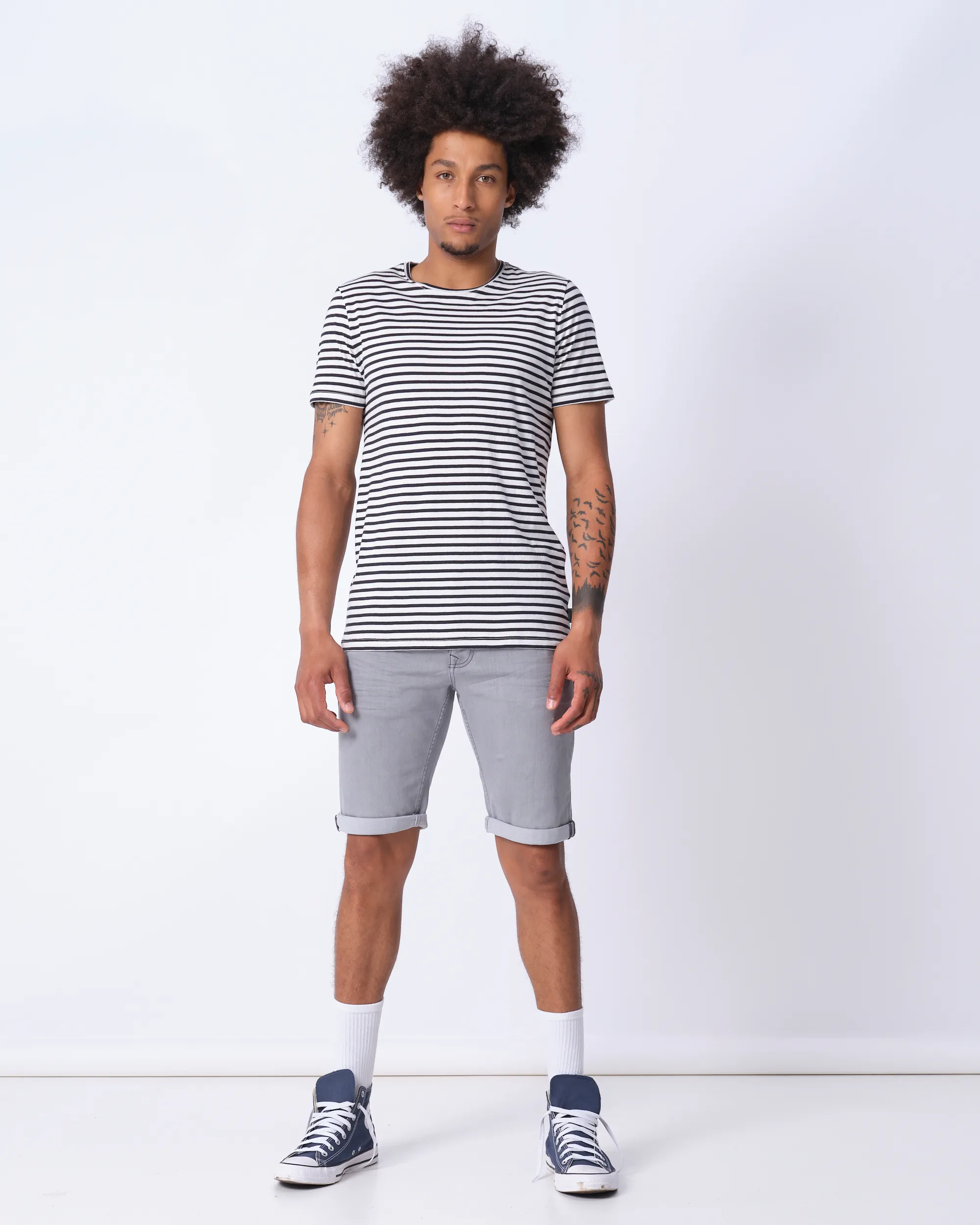 J.C. RAGS T-shirt Korte mouw Navy streep 073072-004-L