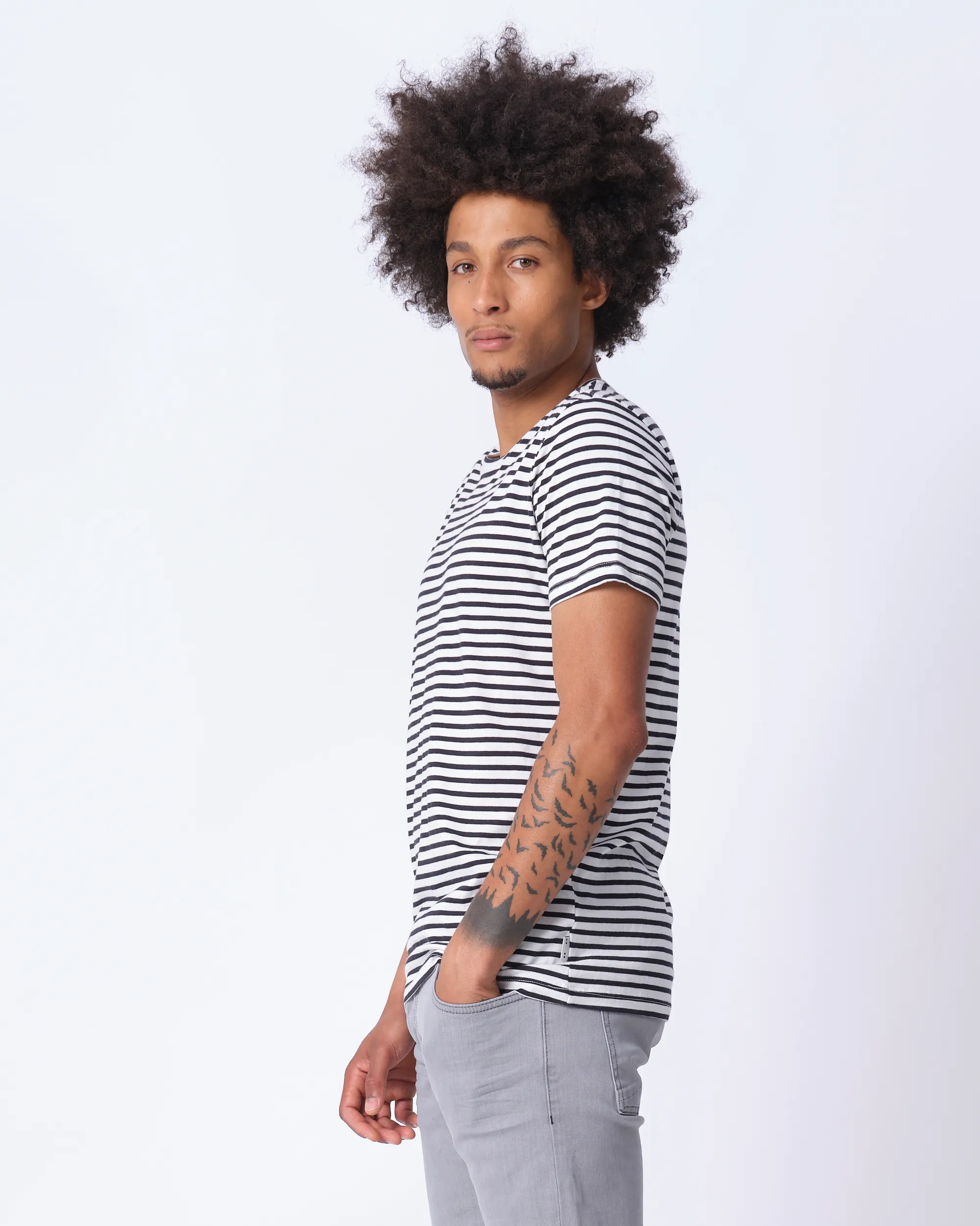 J.C. RAGS T-shirt Korte mouw Navy streep 073072-004-L