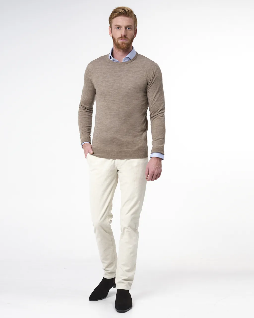 Dutch Dandies Trui O-hals Beige uni 073075-002-XXL