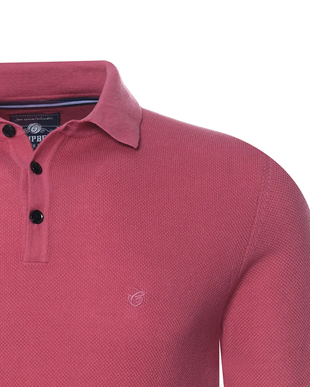 Campbell Classic Polo Lange mouw Donker roze uni 073168-003-L