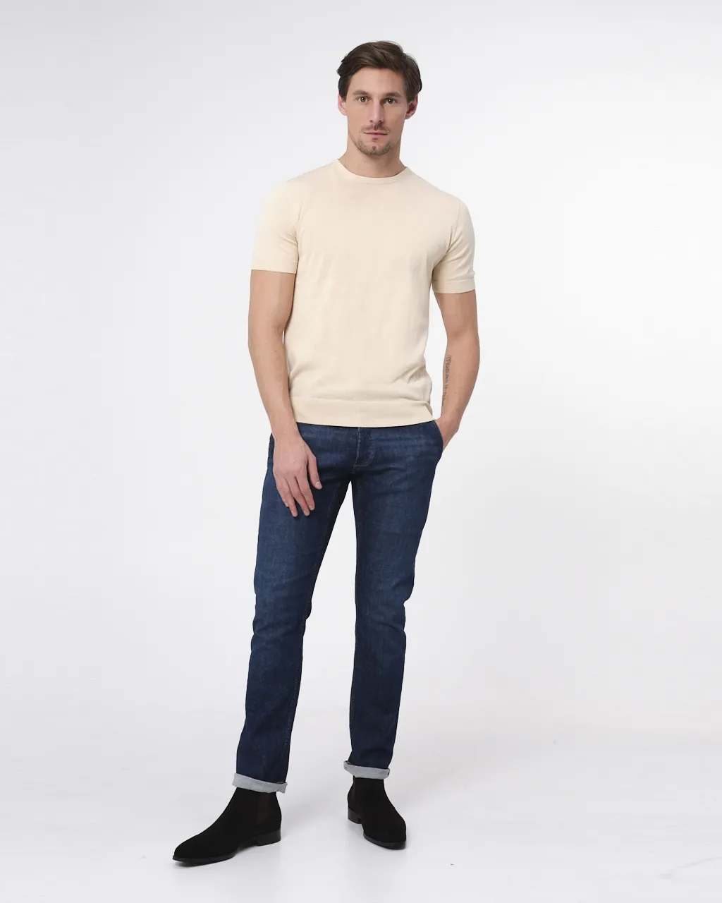 Dutch Dandies T-shirt Korte mouw Lichtblauw uni 073176-002-L