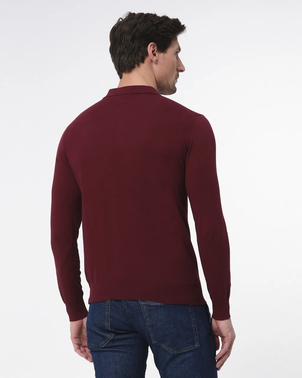 Dutch Dandies Polo Lange mouw Donkerrood uni 073177-004-S