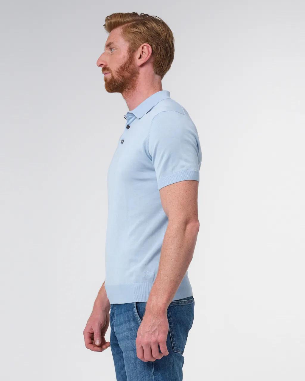 Dutch Dandies Polo Korte mouw Lichtblauw uni 073180-002-M