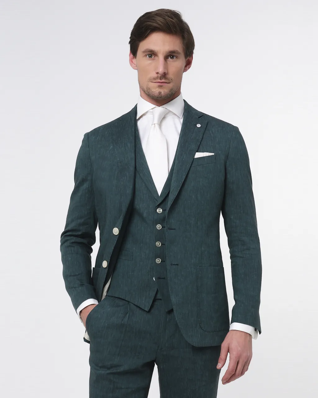 Dutch Dandies Trouwpak Donkergroen uni 073184-001-46