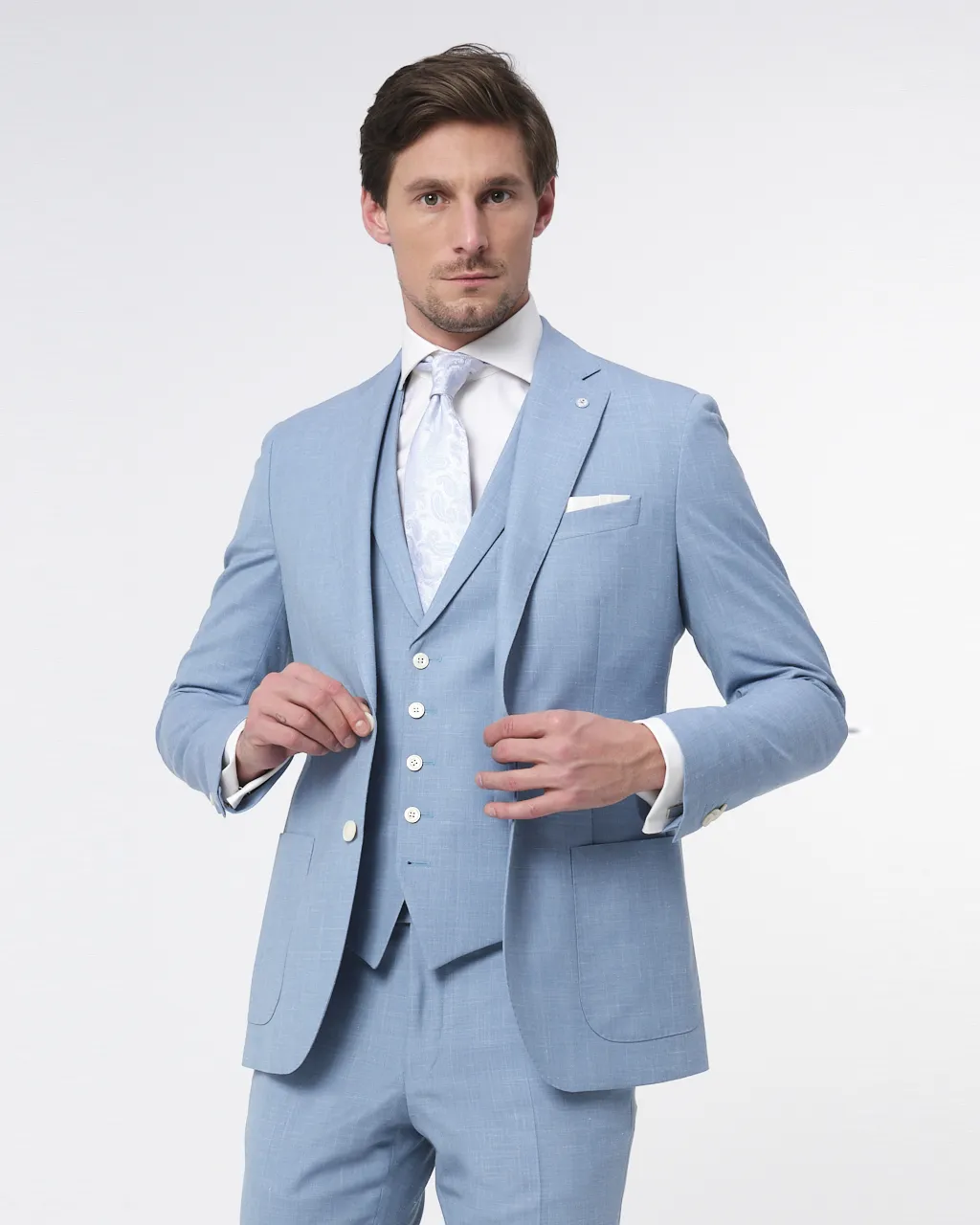 Dutch Dandies Trouwpak Lichtblauw uni 073186-001-48